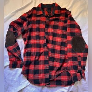 JCrew Red Black Plaid Cotton/Wool Blend Flannel Button Down Shirt M